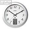 Wanduhr "INSTINCT", ? 30 cm, mit Datumsanzeige, Kunststoffgeh?use, silber,