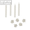 Papstar Geburtstagskerzen mit Halter, 6 cm, wei?, 10x 24 St?ck, 85193