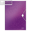 LEITZ Eckspannermappe WOW, DIN A4, PP, violett-metallic, 4599-00-62