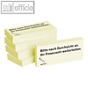 Haftnotizen bedruckt "Bitte nach Durchsicht an Ihr Finanzamt weiterleiten:", 5 S