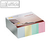 officio Haftnotizbl?cke 4-farbig - 30 x 75 mm, Pastellfarben, 8 x 100 Blatt