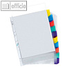 Register-Prospekth?lle - DIN A4+, PP, 12-teilig, oben offen, 0.08 mm, farblos