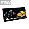 officio Gutscheinkarte RACING, 194 x 92 mm, mit Visitenkartenschlitz, 10 Stück