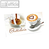 Gutscheinkarte CAPPUCCHINO, 194 x 92 mm, mit Visitenkartenschlitz, 10 Stück