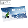 Gutscheinkarte SKIFAHREN, 194 x 92 mm, mit Visitenkartenschlitz, 10 Stück