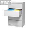 H?ngeregistraturstahlschrank 840x1.320x620 mm, 4 Sch?be, doppelbahnig/A4, grau