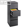 H?ngeregistraturstahlschrank 460x1.320x620 mm, 4 Sch?be, einbahnig/A4, anthrazit