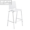 Barhocker Fondo, Sitzh?he: 735 mm, 4-Fu? verchromt, Polypropylenschale, wei?