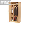 Fl?gelt?rschrank mit Garderobe, 21 Ordner, 1.835 x 800 x 420 mm, Holz, buche