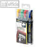 Kreidemarker WATERPROOF MEDIUM, Keilspitze, 2 - 6 mm, farbig sortiert, 4 St?ck