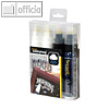 Kreidemarker WATERPROOF MEDIUM, Keilspitze, 7 - 15 mm, schwarz/wei?, 4 St?ck