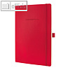 Notizbuch CONCEPTUM, 187 x 270 mm (ca. A4), Softcover gerillt, kariert, rot, 3 S