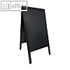 Kundenstopper/Gehwegtafel WOODY, 70 x 120 cm, Kiefernholz, schwarz, SBS-BL-120