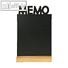 Tisch-Kreidetafel Silhouette MEMO, Holzsockel, 35 x 21 x 6 cm, schwarz, FBT-MEMO