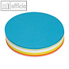 Moderationskarten - rund, Ø 13.5 cm, Papier 150 g/m², farbig sortiert, 120 Stück