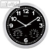 Wand-Funkuhr drive, (?)30 cm, Thermo- & Hydrometer, Kunststoff, silber, 9059095