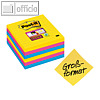Haftnotizen Super Sticky, 101 x 101 mm, liniert, gelb, blau, pink, 3 x 90 Blatt