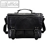 Pride & Soul Umhängetasche BAGGIE BAG L, Laptopfach 12", Leder, schwarz, 47499