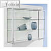 BST Wandvitrine NICE - 102 x 102 x 30 cm, 2 B?den, Glas/Alu, silber, NICE W100