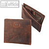 Collegemappe NOVA, 35 x 28.5 x 3.5 cm, gepolstertes Tablet-Fach, Leder, braun