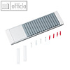 T-Kartentafel modular, Breite 84 mm, H?he 510 mm, 20 Schlitze, grau, 529120