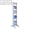 Prospektst?nder - f?r 4 Prospekte, 33 x 167.8 x 38.5 cm, mobil, Metall, alu