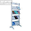 Prospektst?nder - f?r 12 Prospekte, 72 x 167.8 x 38.5 cm, mobil, Metall, alu