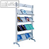 Prospektst?nder - f?r 16 Prospekte, 94 x 167.8 x 38.5 cm, mobil, Metall, alu