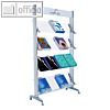 Prospektst?nder - f?r 16 Prospekte, 94 x 167.8 x 38.5 cm, mobil, Plexiglas, alu