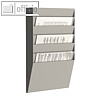 Wand-Sortiertafel, 6 F?cher DIN A4 quer (1 x 6), 311 x 502 x 79 mm, grau