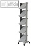 Prospektst?nder easyDisplay, 5 B?den, 35 x 167.5 x 38.5 cm, mobil, aluminium