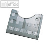 Prospekthalter, 2 F?cher, DIN A6 hoch, Polystyrol, endlos reihbar, grau-transp.,