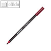 Porzellanmalstift edding 4200, Fasermaler mit Pinselspitze, karmesin, 10 St?ck