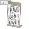 officio 3-Monats-Tischaufstellkalender - 105 x 230 mm, Edelstahl