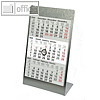3-Monats-Tischaufstellkalender - 105 x 230 mm, Edelstahl