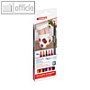 Porzellanmalstift edding 4200, Fasermaler, Pinselspitze, warm colour, 6 St.
