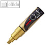 uni-ball Kreidemarker Chalk PWE-8K, Keilspitze 8 mm, gold, PWE-8K OR