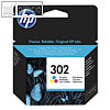 HP Original Tintenpatrone HP 302, 3-farbig, CMY (cyan, magenta, yellow), F6U65AE