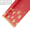 Tischdecke "Just Stars rot", 6 m x 1.2 m, Papier lackiert, 12 Stück, 86586