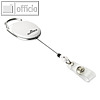 Ausweishalter - Jojo mit Druckknopf, Metall, oval, L 80 cm, wei?, 10 St.
