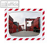 Verkehrsspiegel P.A.S., 100x80 cm, max. Abstand: 30 m/90?, unzerbrechl., rot/wei