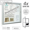 Au?enschaukasten 55 x 75 x 3 cm, 4x A4, einfl?gelig, silber eloxiert, 505001