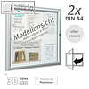 Au?enschaukasten 55 x 40 x 3 cm, 2x A4, einfl?gelig, silber eloxiert, 505000