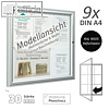 Au?enschaukasten 75 x 105 x 3 cm, 9x A4, einfl?gelig, tiefschwarz, 405003-9005