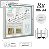 Au?enschaukasten 120 x 75 x 3 cm, 8x A4, zweifl?gelig, silber eloxiert, 505075