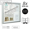 Au?enschaukasten 120 x 75 x 3 cm, 8x A4, zweifl?gelig, tiefschwarz, 405075-9005