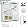 Au?enschaukasten 55 x 75 x 5.8 cm, 4x A4, einfl?gelig, Plexichocs, silber