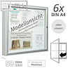 Au?enschaukasten 75 x 75 x 5.8 cm, 6x A4, einfl?gelig, Plexichocs, silber