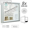 Au?enschaukasten 98 x 83 x 5.8 cm, 8x A4, einfl?gelig, Plexichocs, silber
