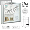 Au?enschaukasten 100 x 135 x 5.8 cm, 16x A4, einfl?gelig, Plexichocs, silber